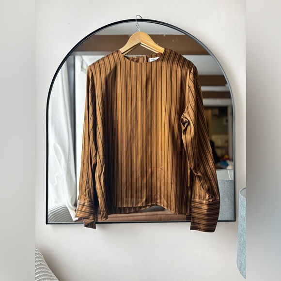 VTG | SILK- Valeria Steven’s brown striped blouse | size 12 - Picture 4 of 6